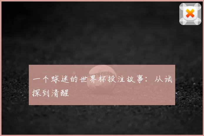 一个球迷的世界杯投注故事:从试探到清醒
