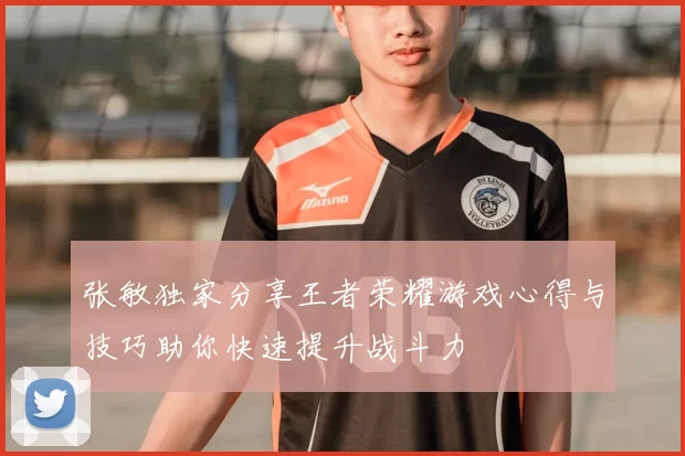 张敏独家分享王者荣耀游戏心得与技巧助你快速提升战斗力